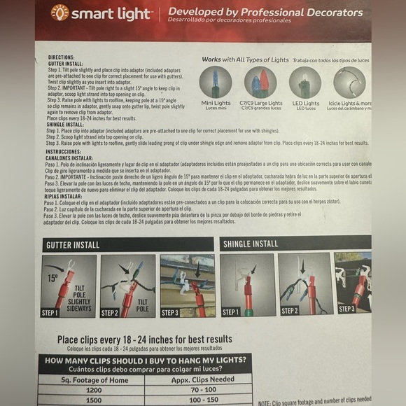 🌸 $3 if bundled - 25 Ladderless Light Clips Simple Living Solutions Smart Light - Picture 3 of 10